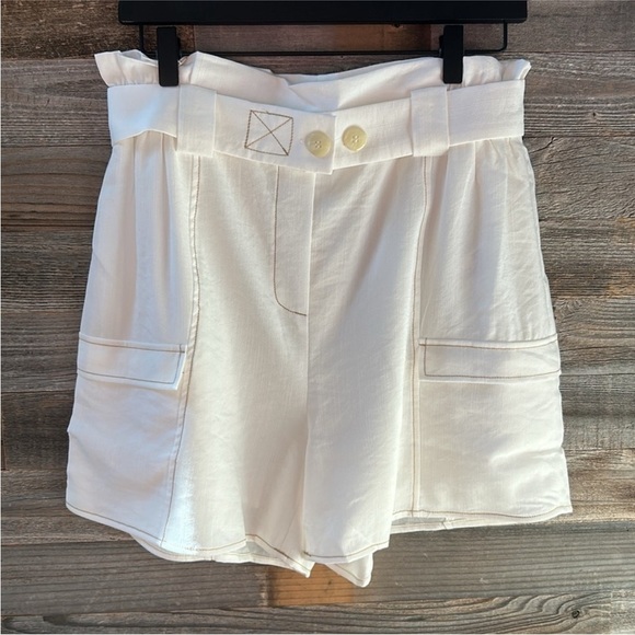 NWT ANTHROPOLOGIE MOON RIVER -  Cream High Waist Women's Shorts (XS,S,XL) - Picture 5 of 5